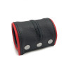 The Red Poignet bracelet de force en cuir - Noir/Rouge avec zip 